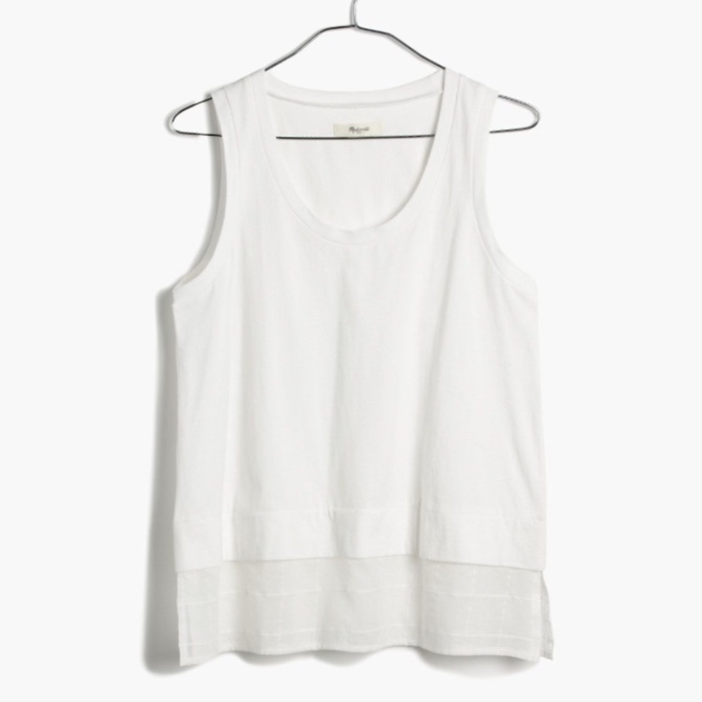 Madewell gauze layer white tank